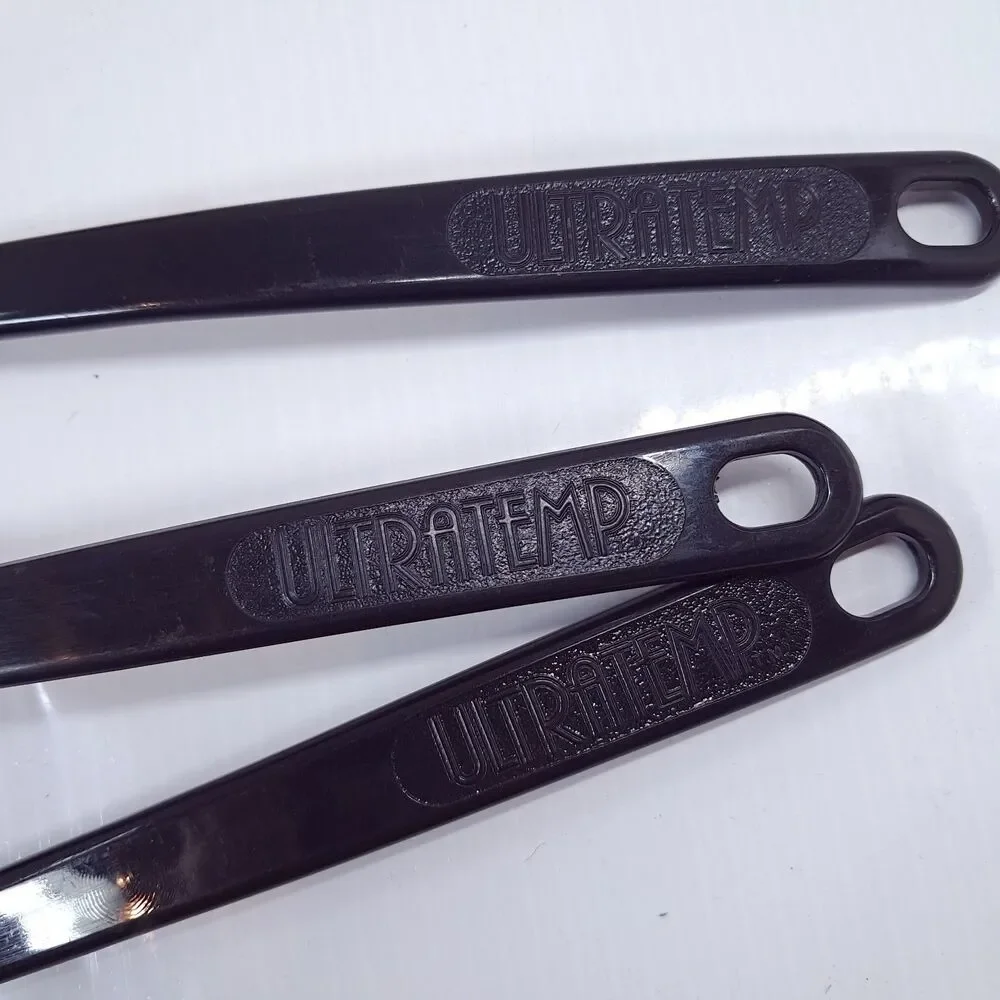 Vintage Ultratemp Black set 4 Serrated Spatula Flipper Solid spoon pasta fork US